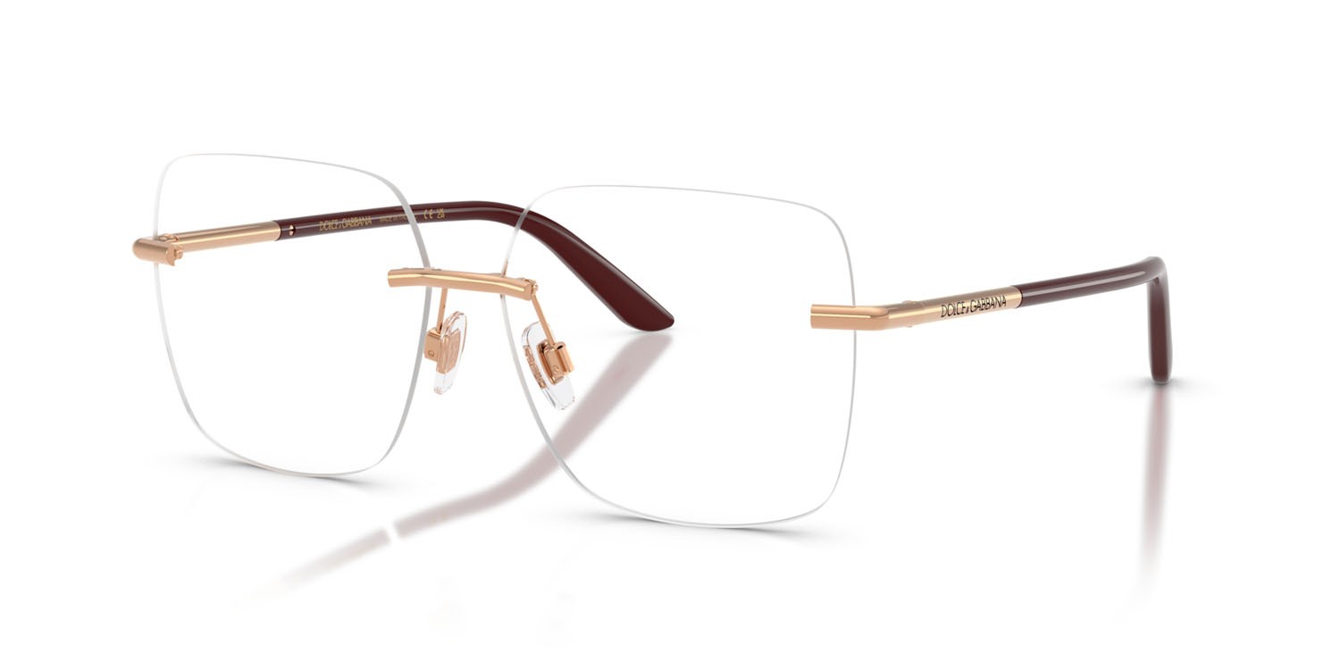 Eyeglasses Dolce & Gabbana DG 1360 (1298) color oro rose shape square lenses lente demo