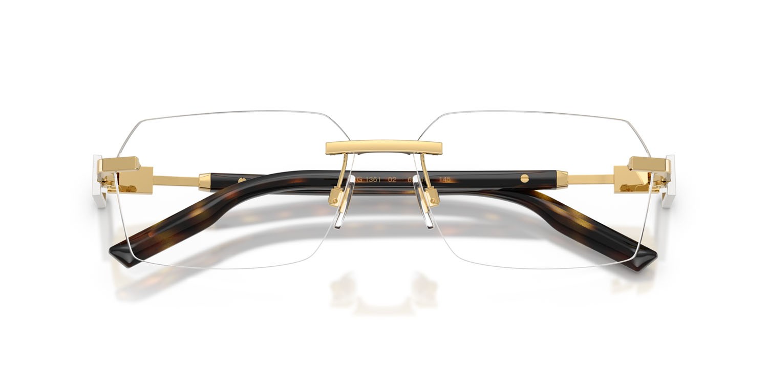 Eyeglasses Dolce & Gabbana DG 1361 (02) color oro shape rectangle lenses lente demo