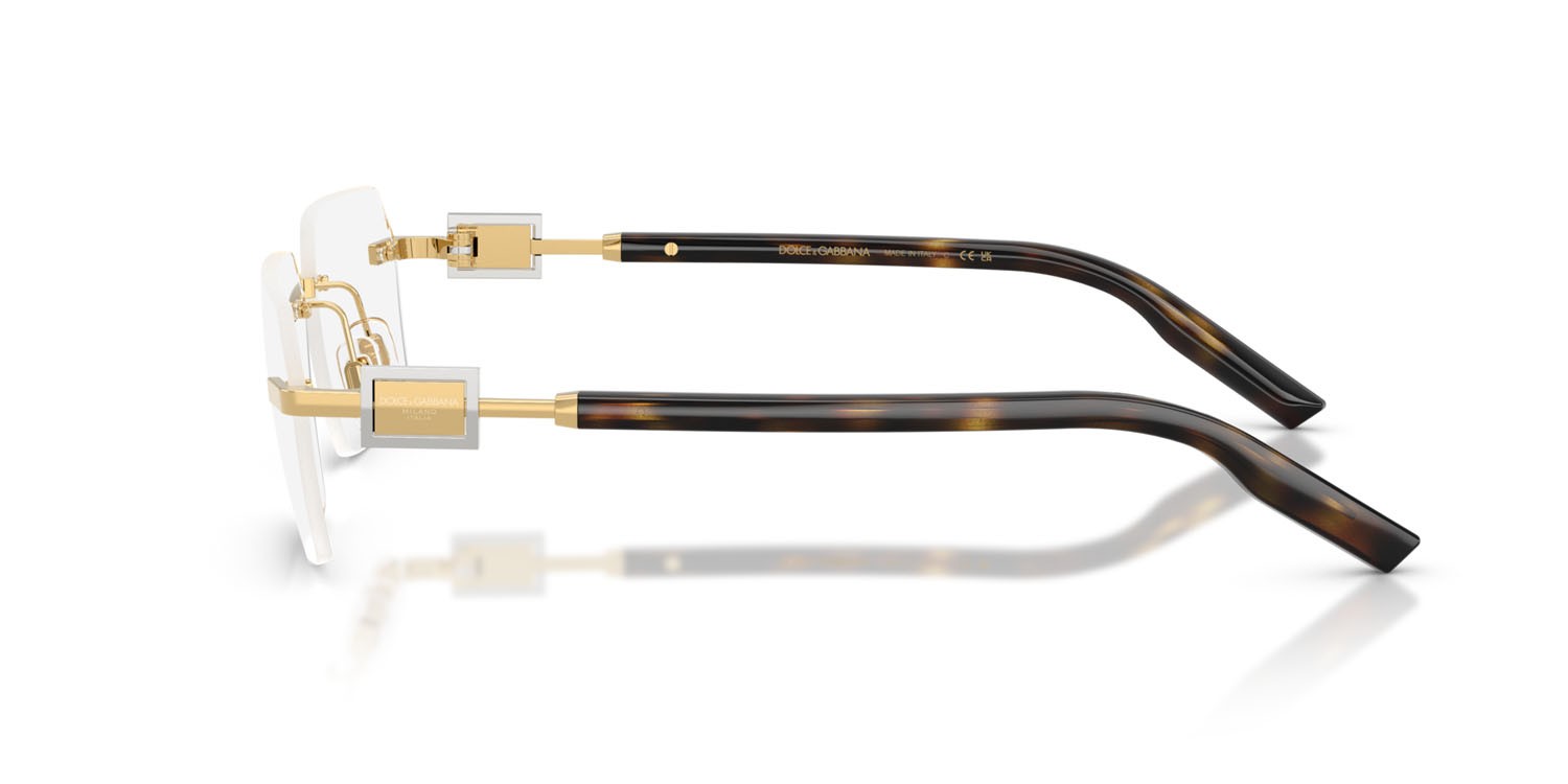 Eyeglasses Dolce & Gabbana DG 1361 (02) color oro shape rectangle lenses lente demo