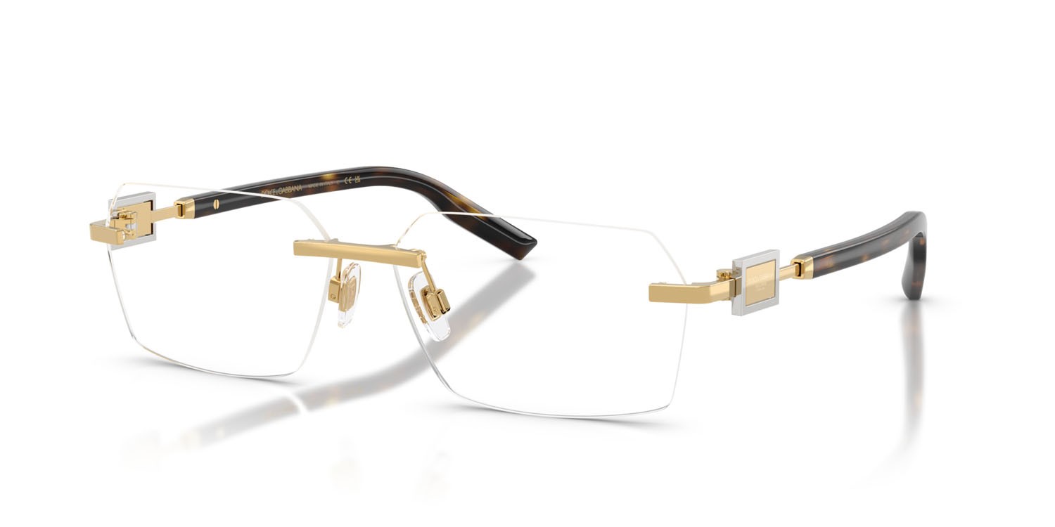 Eyeglasses Dolce & Gabbana DG 1361 (02) color oro shape rectangle lenses lente demo