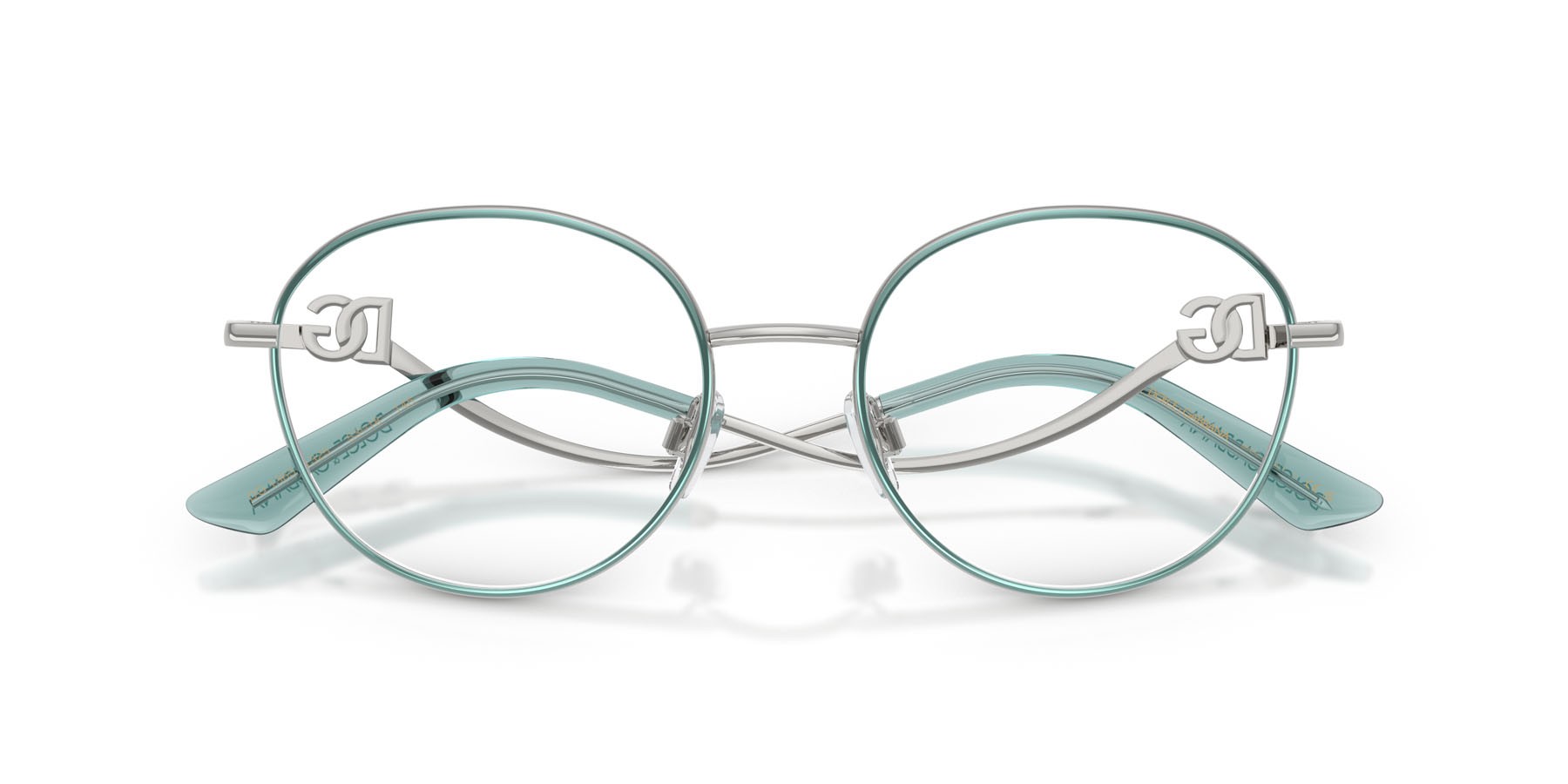 Occhiali da vista Dolce & Gabbana DG 1365 (1325) colore argento/azzurro forma rotondo lenti lente demo
