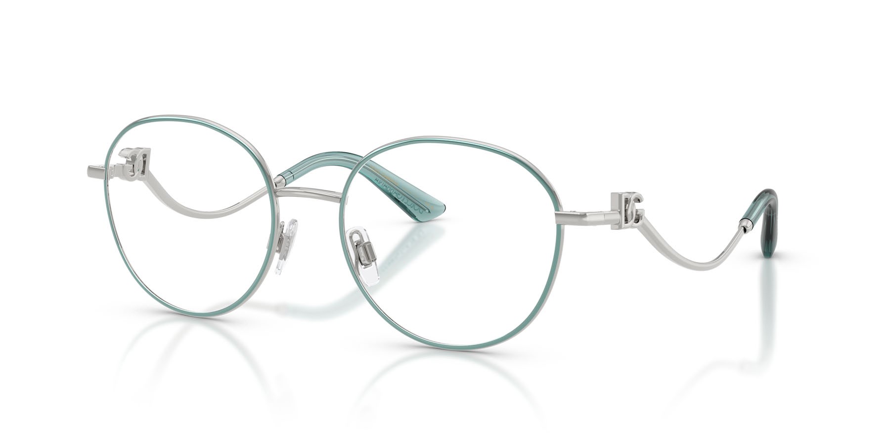 Occhiali da vista Dolce & Gabbana DG 1365 (1325) colore argento/azzurro forma rotondo lenti lente demo