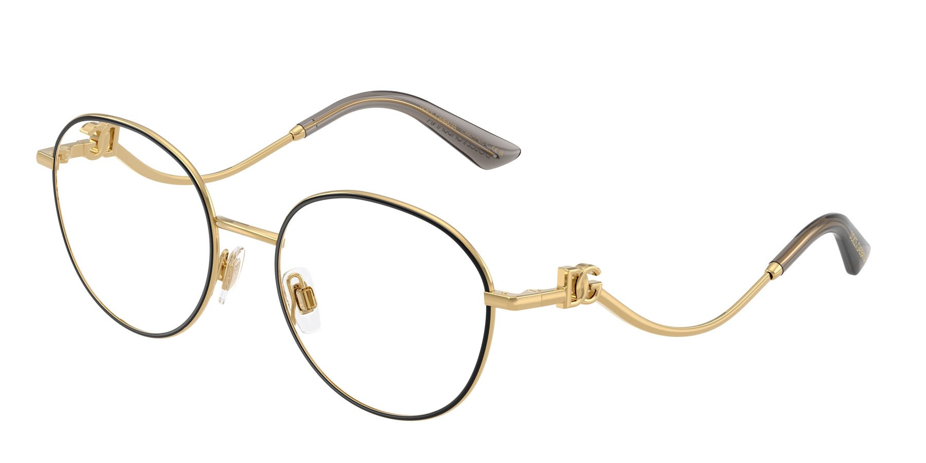 Eyeglasses Dolce & Gabbana DG 1365 (1334) color oro/nero shape round lenses lente demo