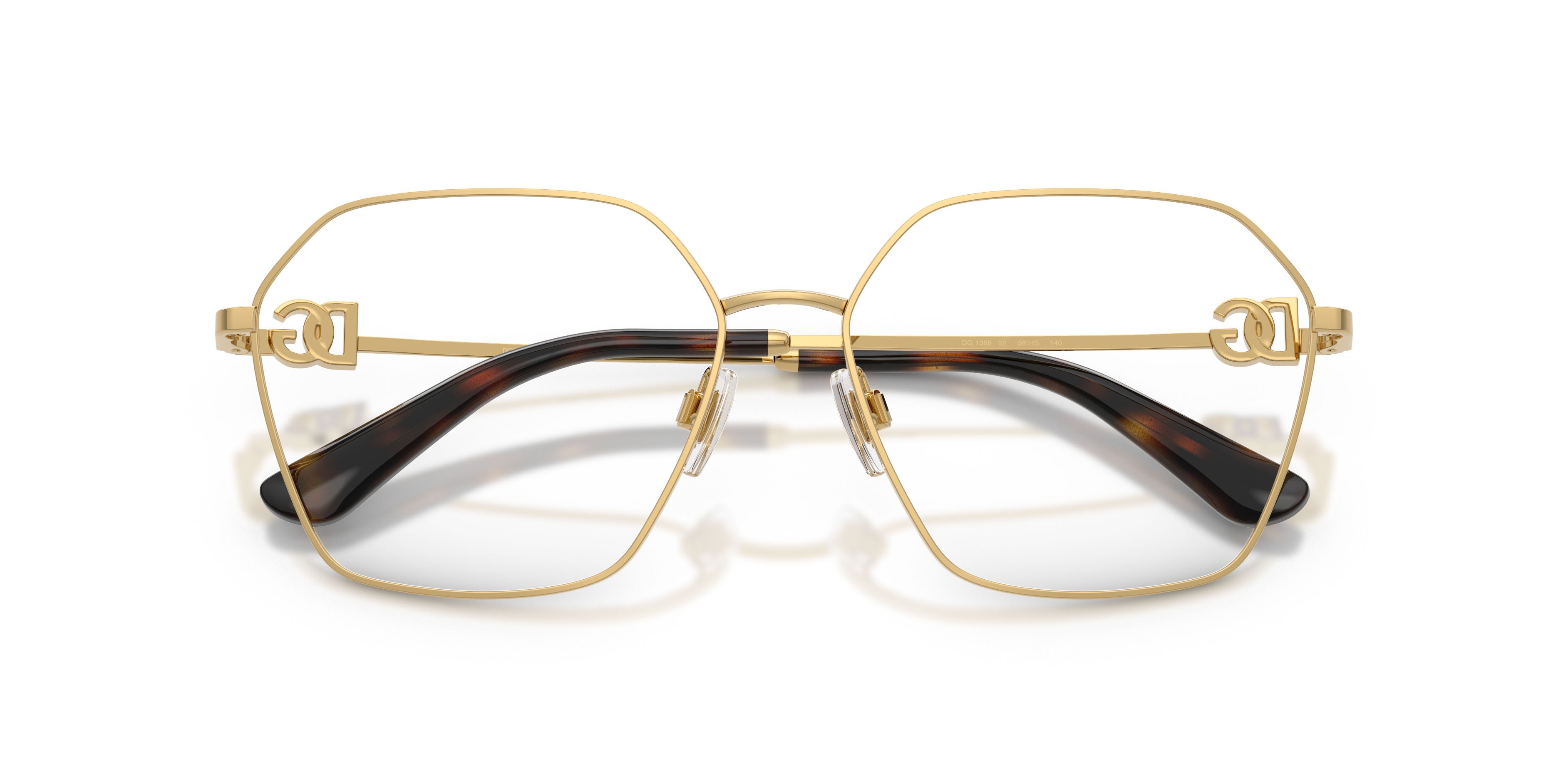 Eyeglasses Dolce & Gabbana DG 1366 (02) color oro shape pantos lenses lente demo