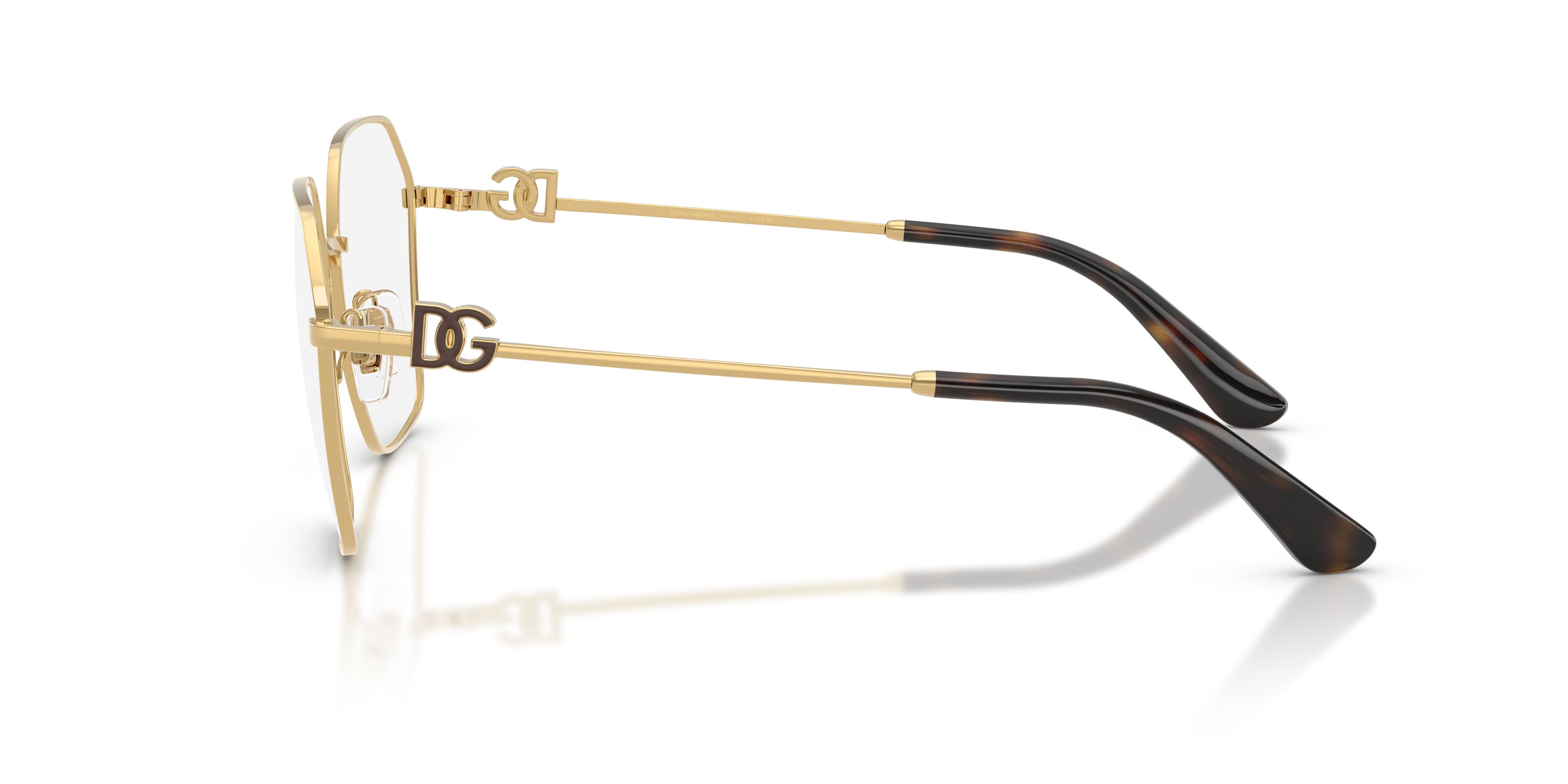 Eyeglasses Dolce & Gabbana DG 1366 (02) color oro shape pantos lenses lente demo