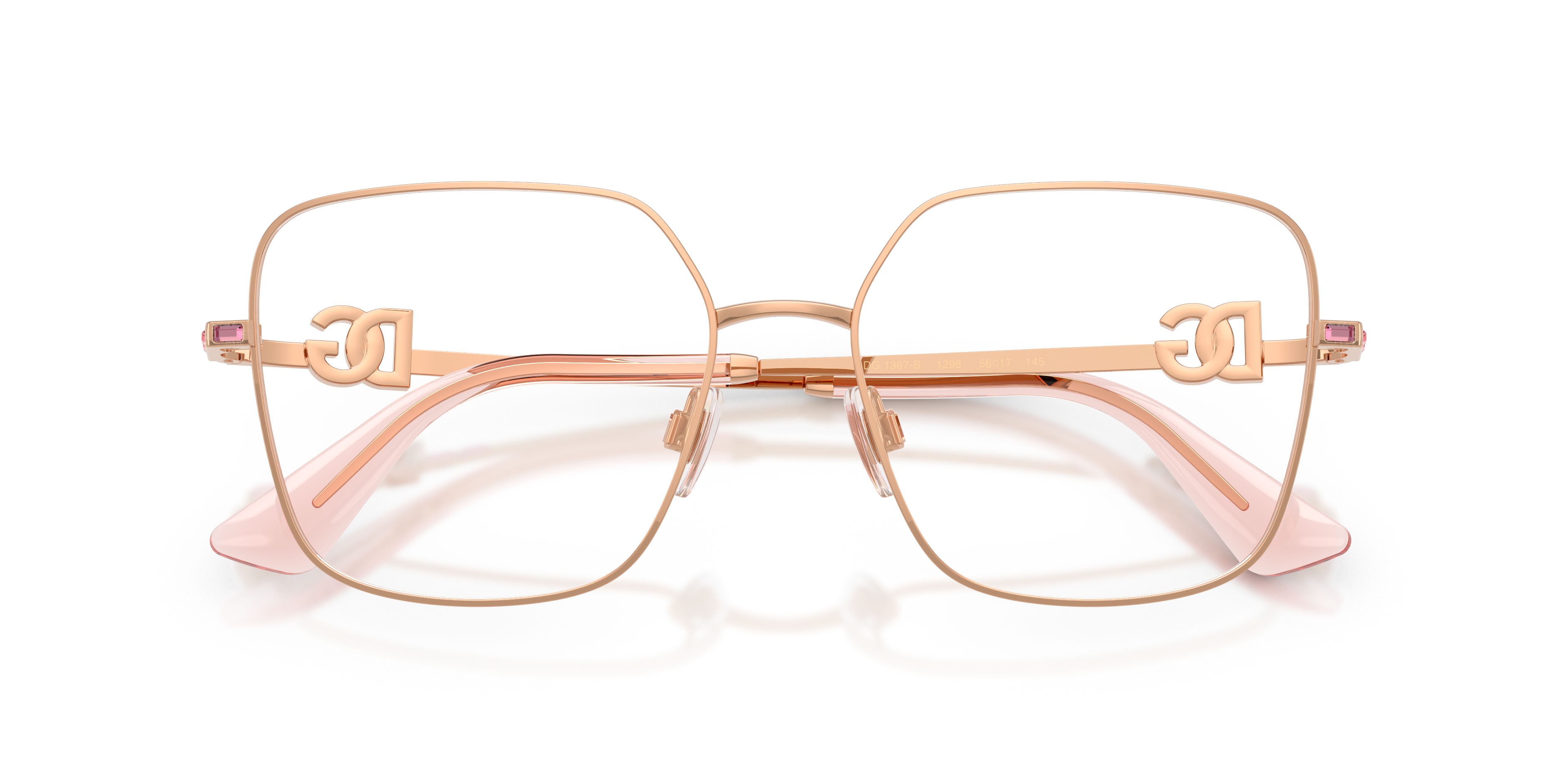 Occhiali da vista Dolce & Gabbana DG 1367B (1298) colore oro rose forma quadrato lenti lente demo