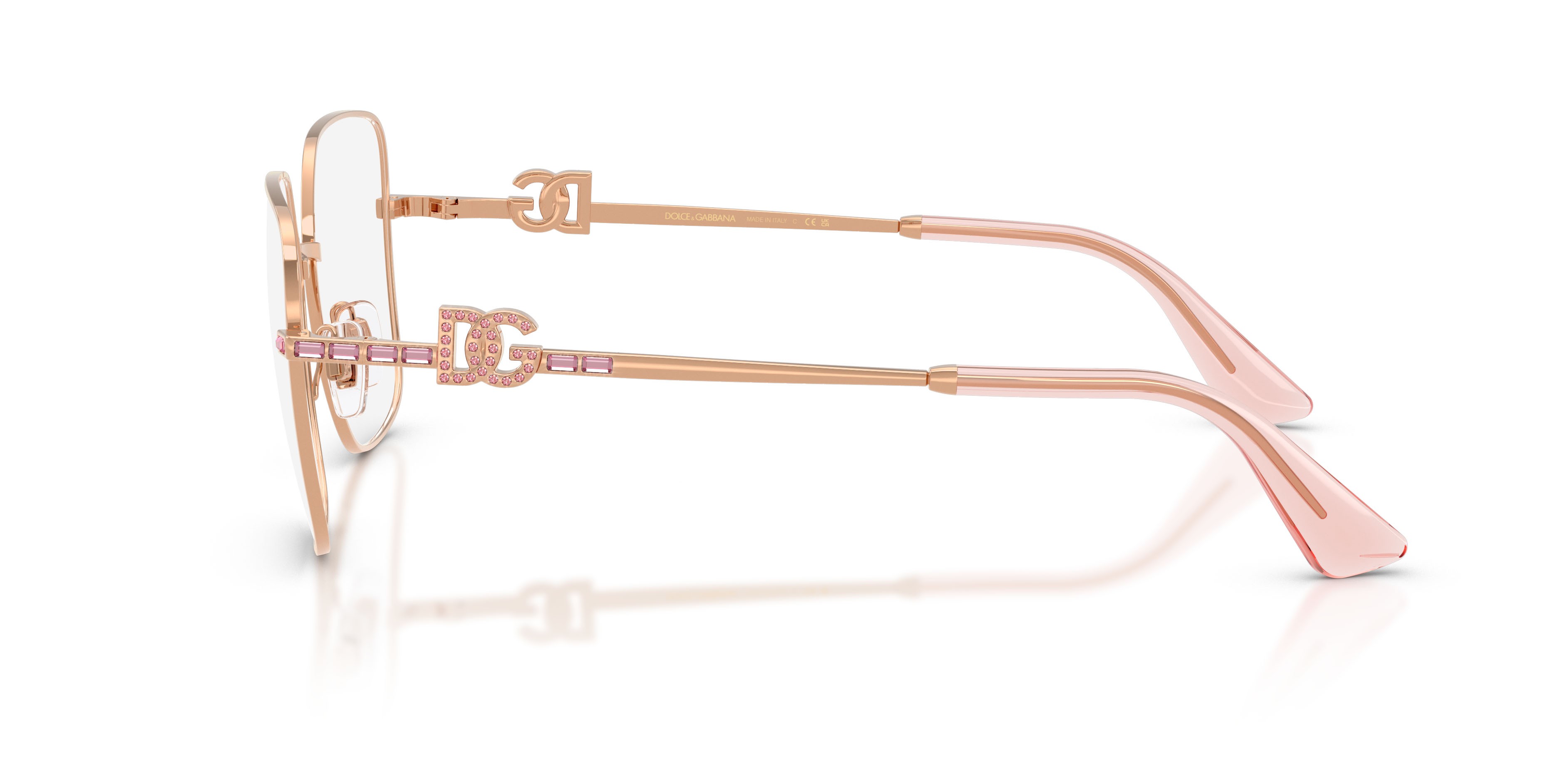 Occhiali da vista Dolce & Gabbana DG 1367B (1298) colore oro rose forma quadrato lenti lente demo