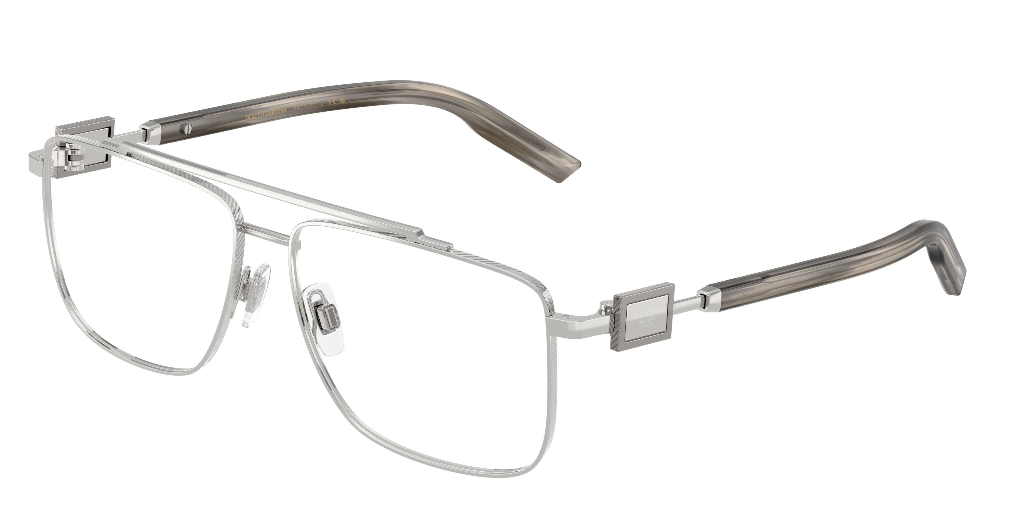Eyeglasses Dolce & Gabbana DG 1368 (05) color argento shape aviator lenses lente demo