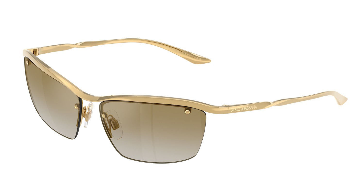 Sonnenbrillen Dolce & Gabbana DG 2307 (02/6E) farbe oro form rechteckig gläser marrone chiaro specchiato oro