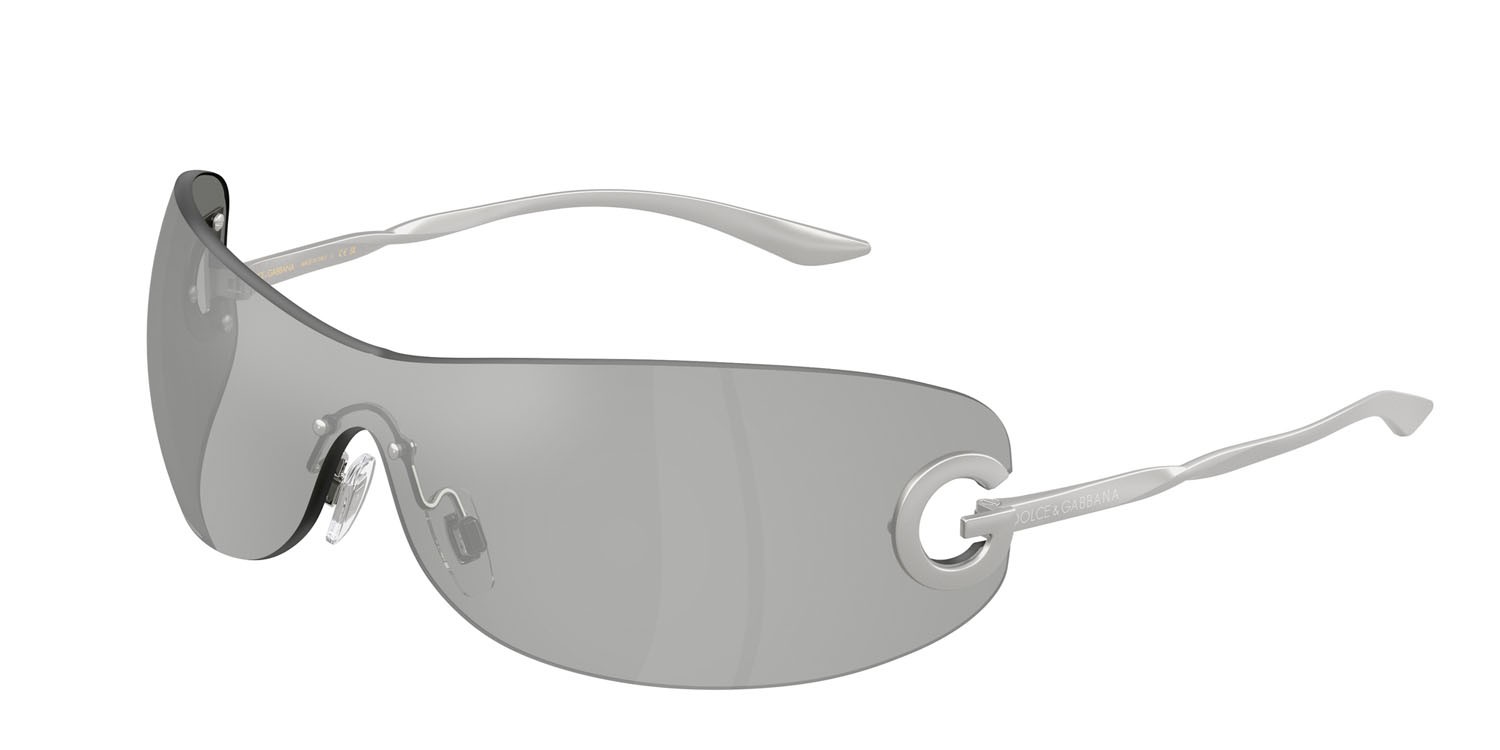 Sonnenbrillen Dolce & Gabbana DG 2308 (13648V) farbe argento opaco form schmetterling gläser grigio chiaro