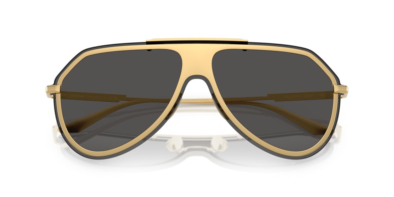 Occhiali da sole Dolce & Gabbana DG 2309 (02/87) colore oro forma aviator lenti grigio scuro