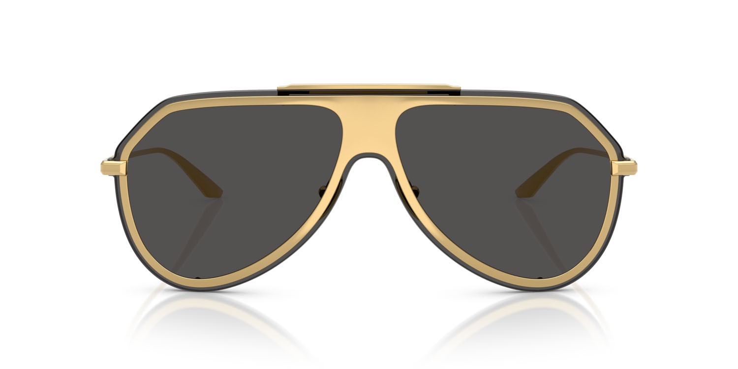 Occhiali da sole Dolce & Gabbana DG 2309 (02/87) colore oro forma aviator lenti grigio scuro