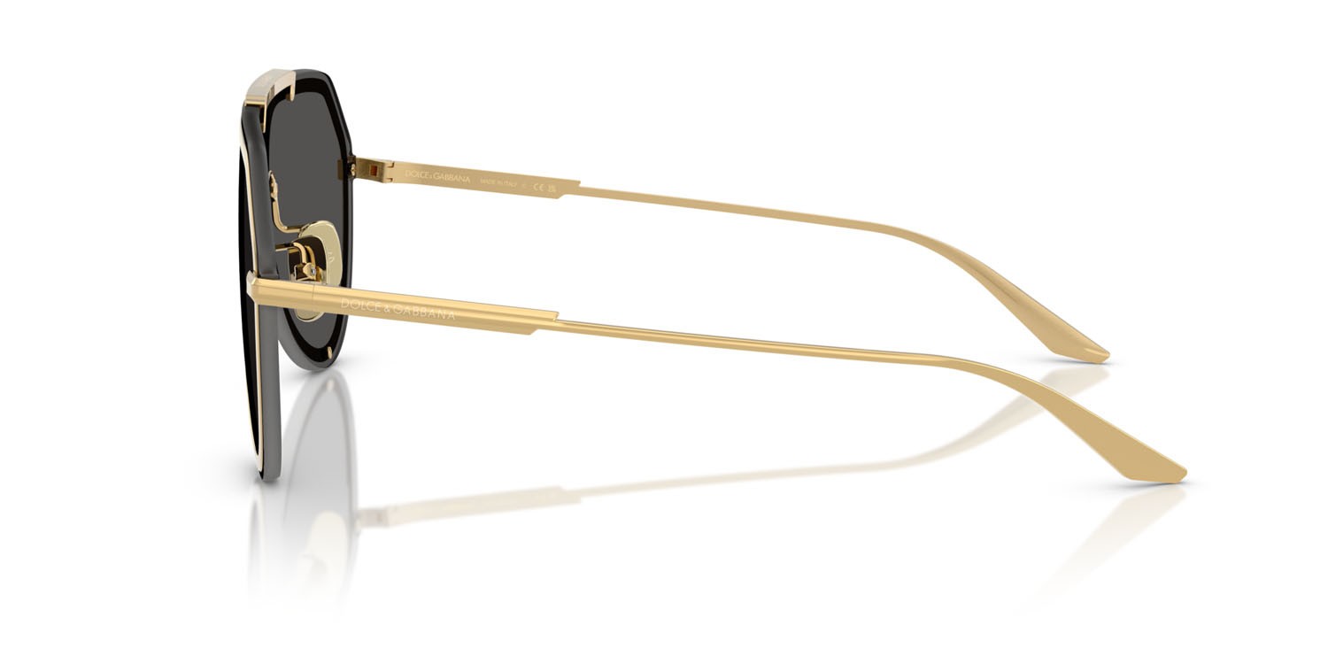 Occhiali da sole Dolce & Gabbana DG 2309 (02/87) colore oro forma aviator lenti grigio scuro