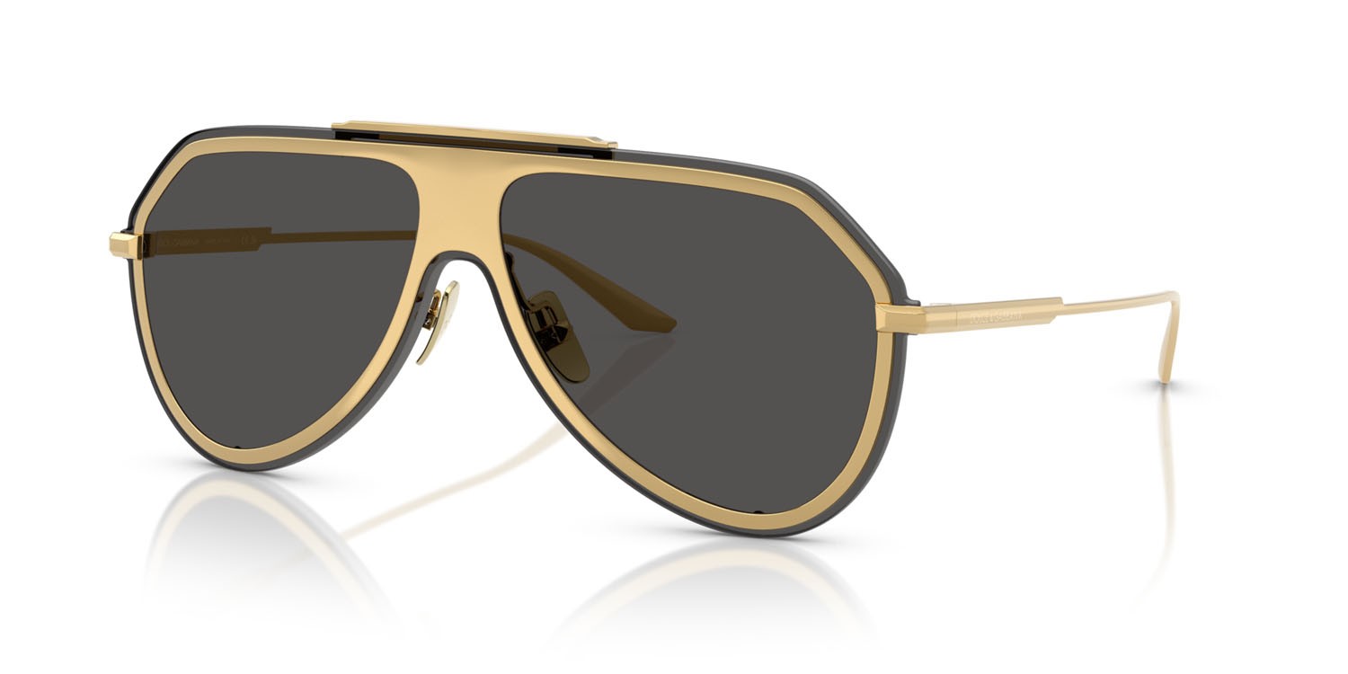 Occhiali da sole Dolce & Gabbana DG 2309 (02/87) colore oro forma aviator lenti grigio scuro