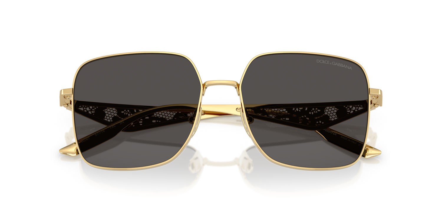 Sunglasses Dolce & Gabbana DG 2310 (02/87) color oro shape square lenses grigio scuro
