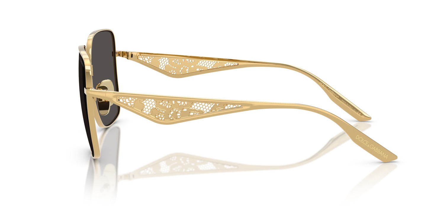 Sunglasses Dolce & Gabbana DG 2310 (02/87) color oro shape square lenses grigio scuro