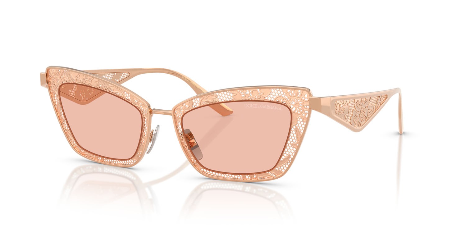 Sonnenbrillen Dolce & Gabbana DG 2311 (129884) farbe oro rose form cat-eye gläser rosa scuro