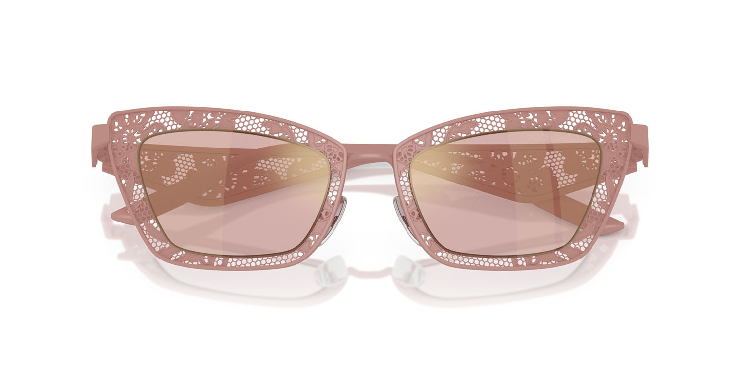 Sonnenbrillen Dolce & Gabbana DG 2311 (13651T) farbe rosa cipria opaco form cat-eye gläser rosa specchiato oro