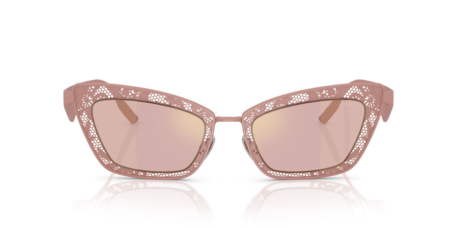 Sonnenbrillen Dolce & Gabbana DG 2311 (13651T) farbe rosa cipria opaco form cat-eye gläser rosa specchiato oro