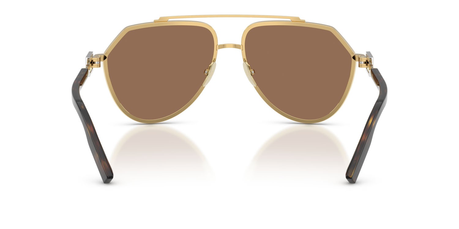 Occhiali da sole Dolce & Gabbana DG 2315 (02/73) colore oro forma aviator lenti marrone scuro