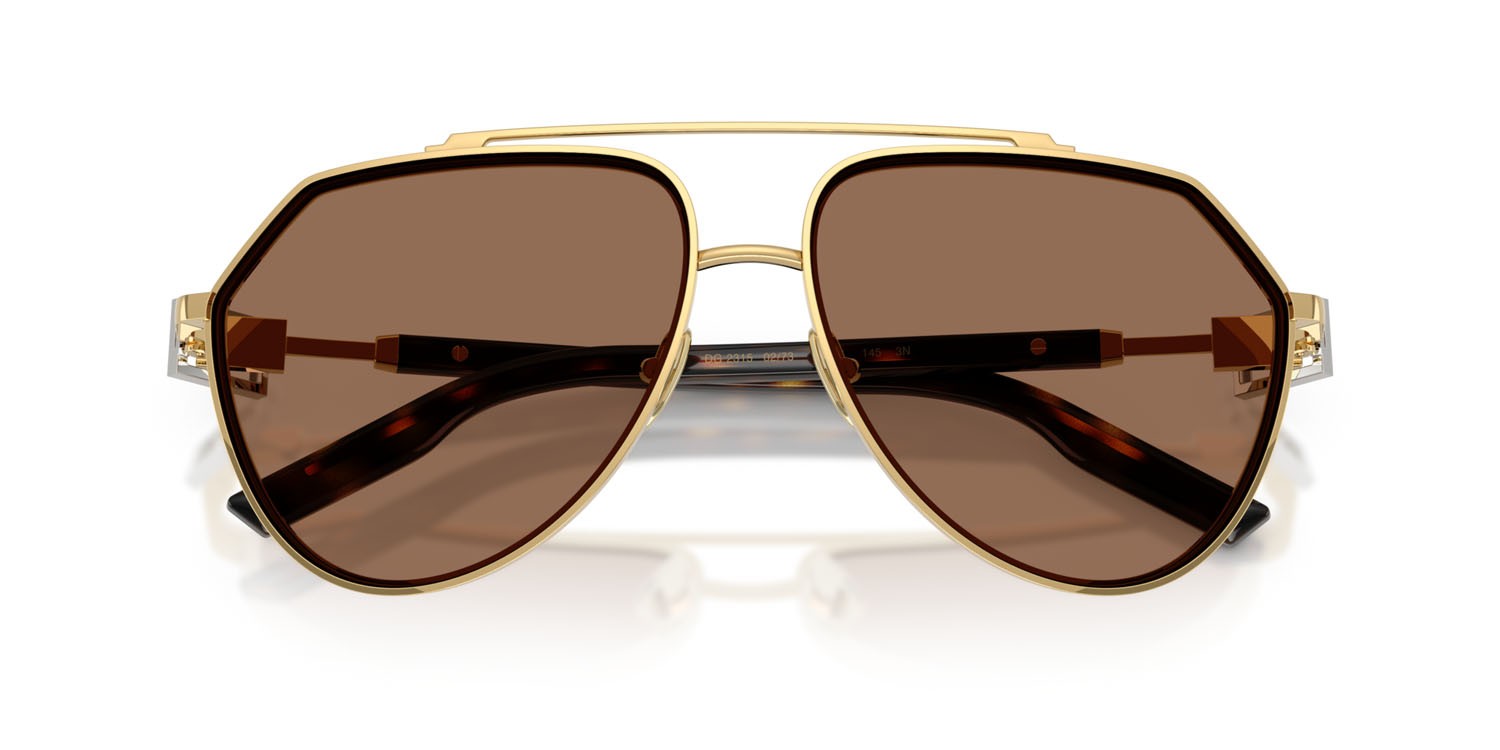 Occhiali da sole Dolce & Gabbana DG 2315 (02/73) colore oro forma aviator lenti marrone scuro