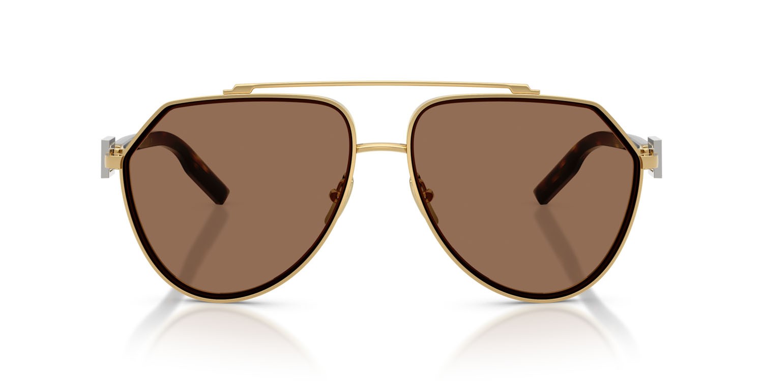 Occhiali da sole Dolce & Gabbana DG 2315 (02/73) colore oro forma aviator lenti marrone scuro