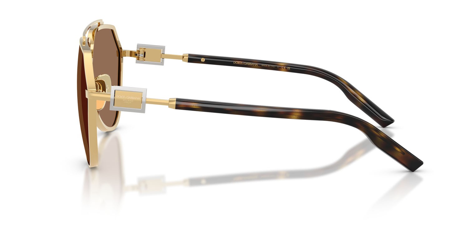 Occhiali da sole Dolce & Gabbana DG 2315 (02/73) colore oro forma aviator lenti marrone scuro
