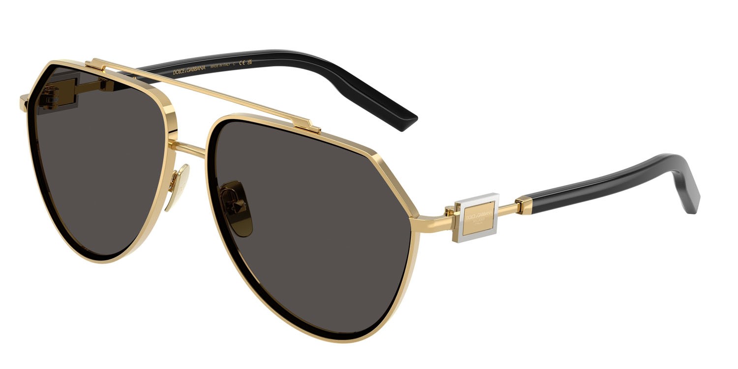 Sunglasses Dolce & Gabbana DG 2315 (02/87) color oro shape aviator lenses grigio scuro