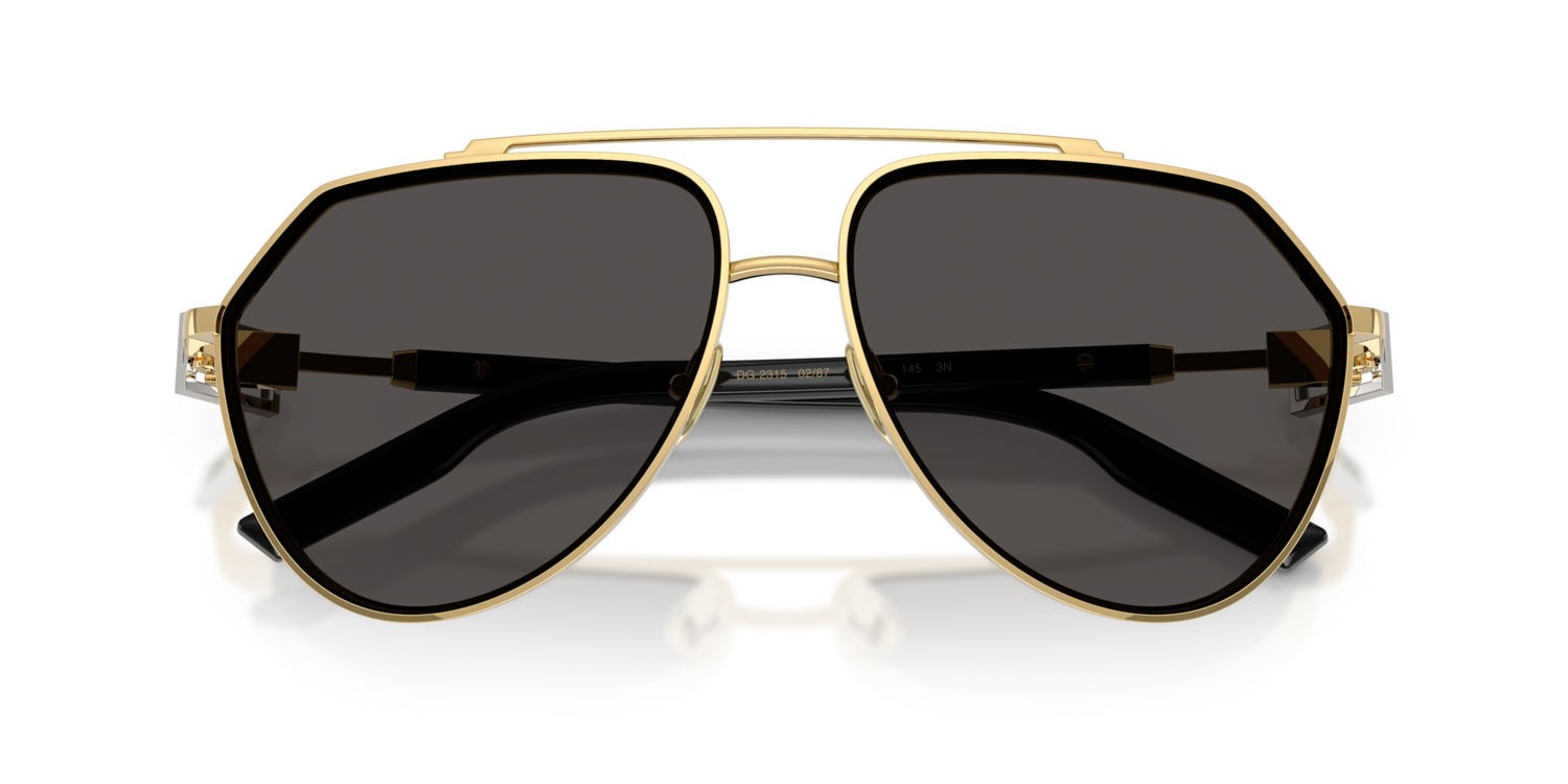 Sunglasses Dolce & Gabbana DG 2315 (02/87) color oro shape aviator lenses grigio scuro