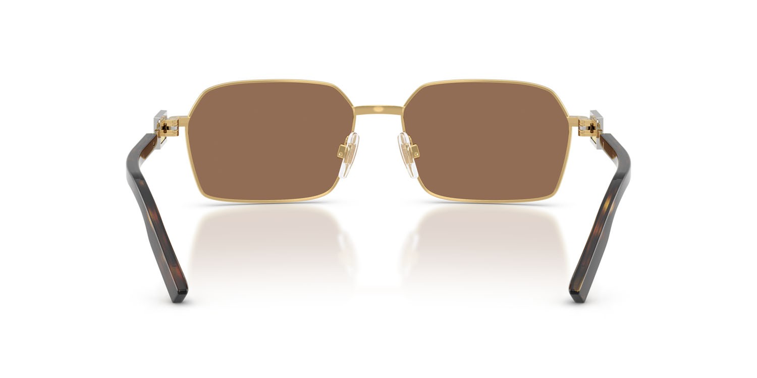 Sunglasses Dolce & Gabbana DG 2316 (02/73) color oro shape rectangle lenses marrone scuro