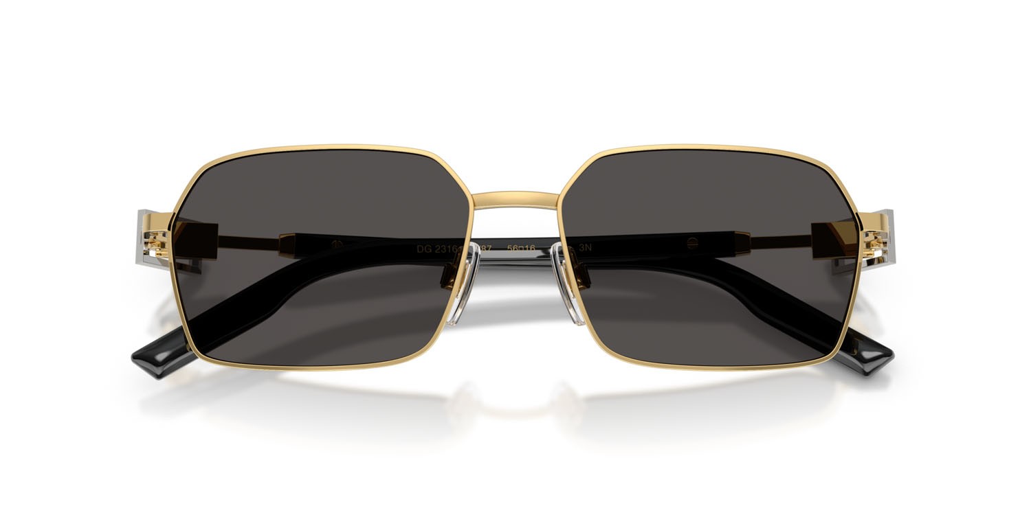 Occhiali da sole Dolce & Gabbana DG 2316 (02/87) colore oro forma rettangolare lenti grigio scuro