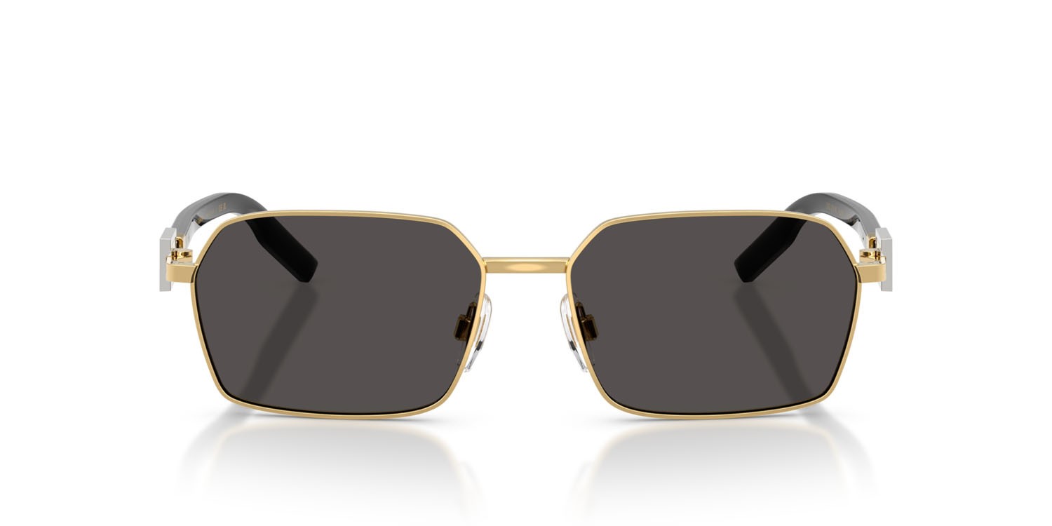 Occhiali da sole Dolce & Gabbana DG 2316 (02/87) colore oro forma rettangolare lenti grigio scuro