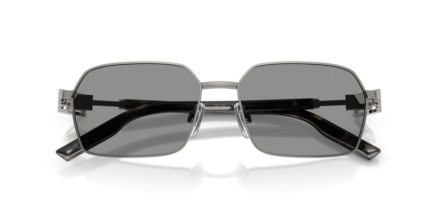 Occhiali da sole Dolce & Gabbana DG 2316 (04/1) colore gunmetal forma rettangolare lenti grigio