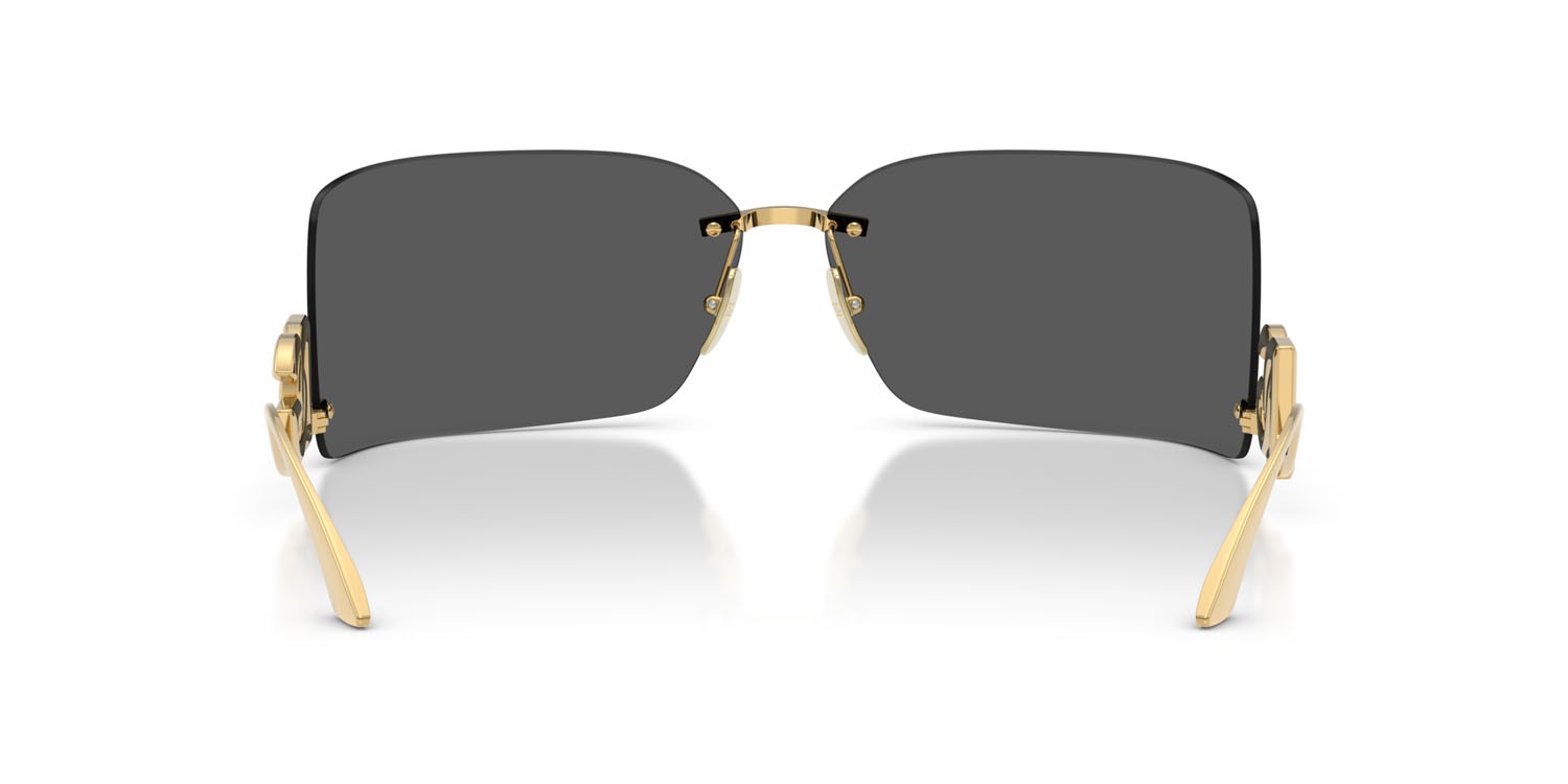 Sunglasses Dolce & Gabbana DG 2319 (02/87) color oro shape rectangle lenses grigio scuro
