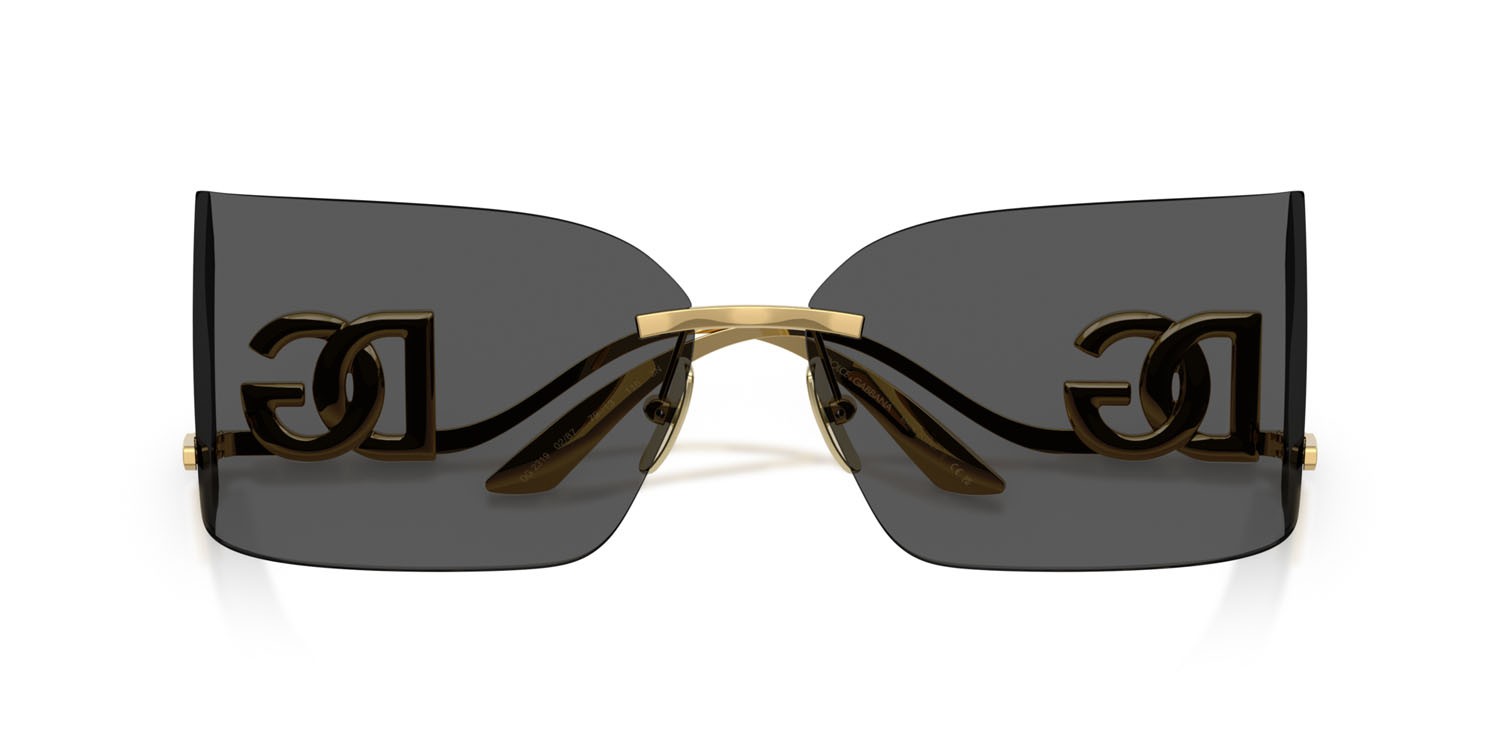 Sunglasses Dolce & Gabbana DG 2319 (02/87) color oro shape rectangle lenses grigio scuro
