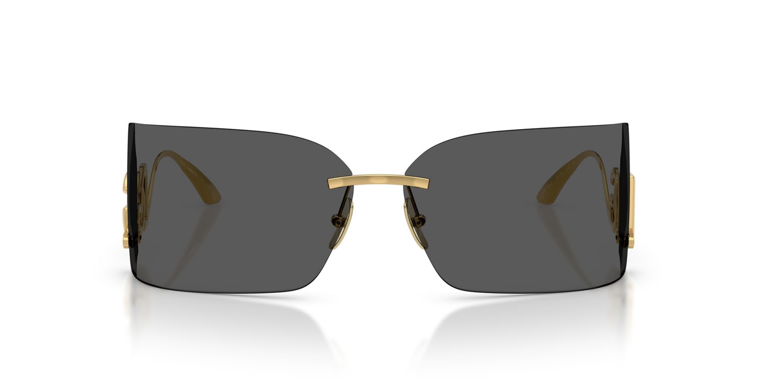 Sunglasses Dolce & Gabbana DG 2319 (02/87) color oro shape rectangle lenses grigio scuro