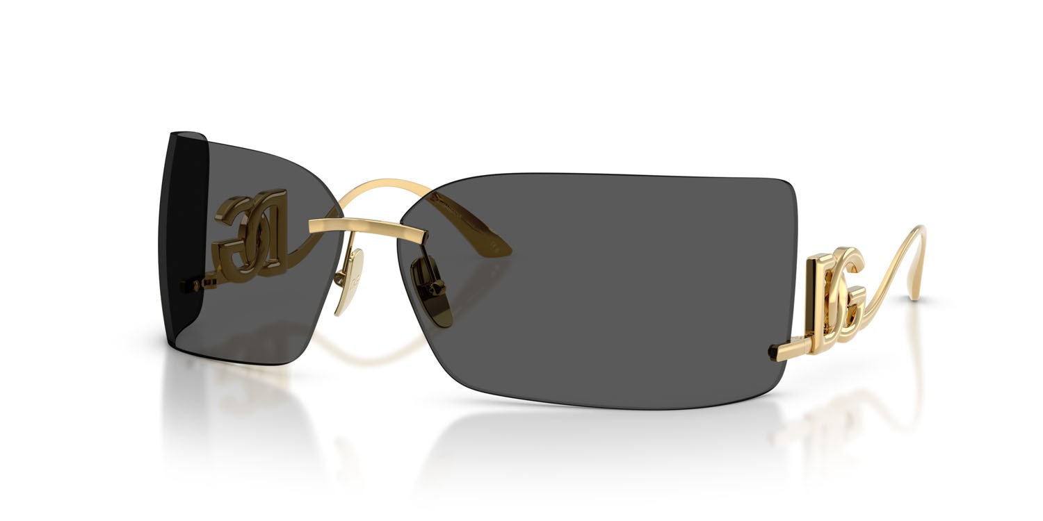 Sunglasses Dolce & Gabbana DG 2319 (02/87) color oro shape rectangle lenses grigio scuro