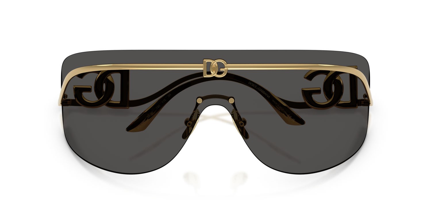 Occhiali da sole Dolce & Gabbana DG 2320 (02/87) colore oro forma quadrato lenti grigio scuro
