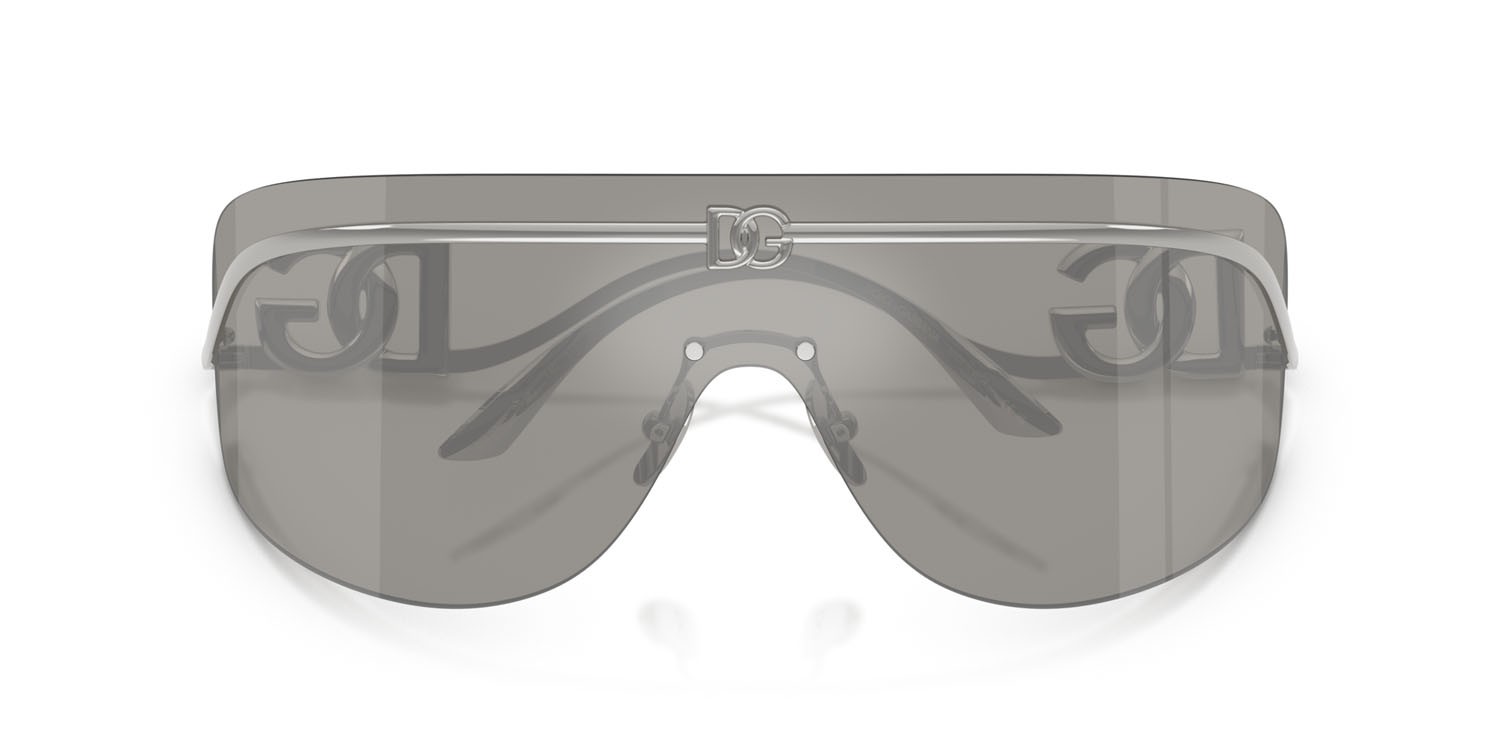 Occhiali da sole Dolce & Gabbana DG 2320 (05/6G) colore argento forma quadrato lenti grigio argento specchiato