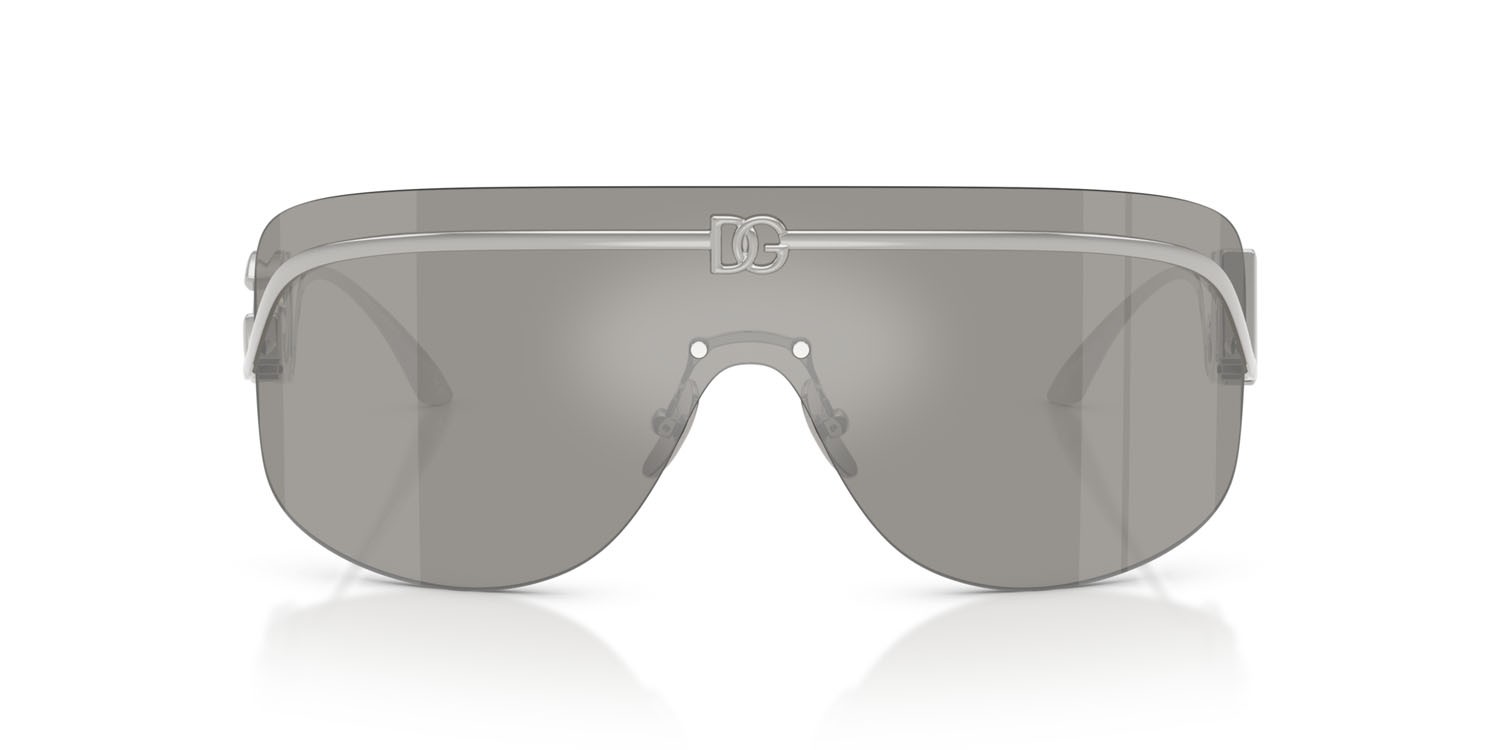 Occhiali da sole Dolce & Gabbana DG 2320 (05/6G) colore argento forma quadrato lenti grigio argento specchiato
