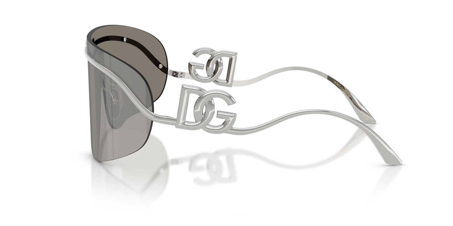 Occhiali da sole Dolce & Gabbana DG 2320 (05/6G) colore argento forma quadrato lenti grigio argento specchiato