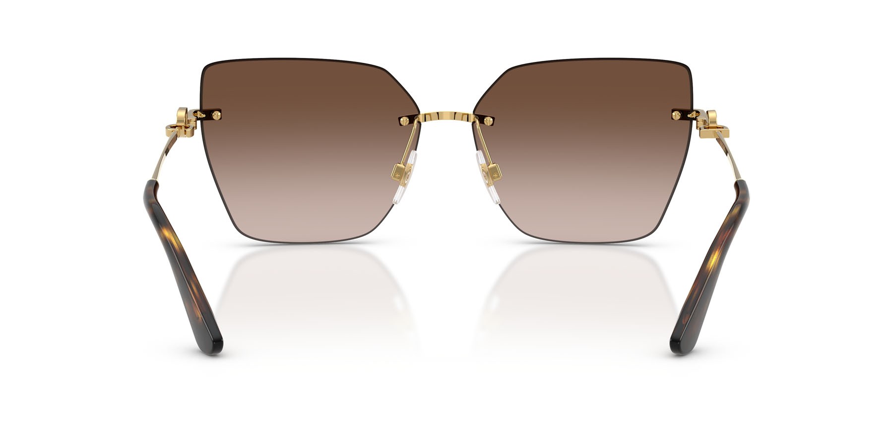 Sunglasses Dolce & Gabbana DG 2321 (02/13) color oro shape cat eye lenses marrone sfumato