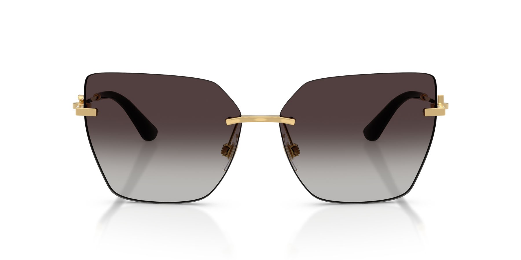 Sunglasses Dolce & Gabbana DG 2321 (02/8G) color oro shape cat eye lenses sfumato grigio