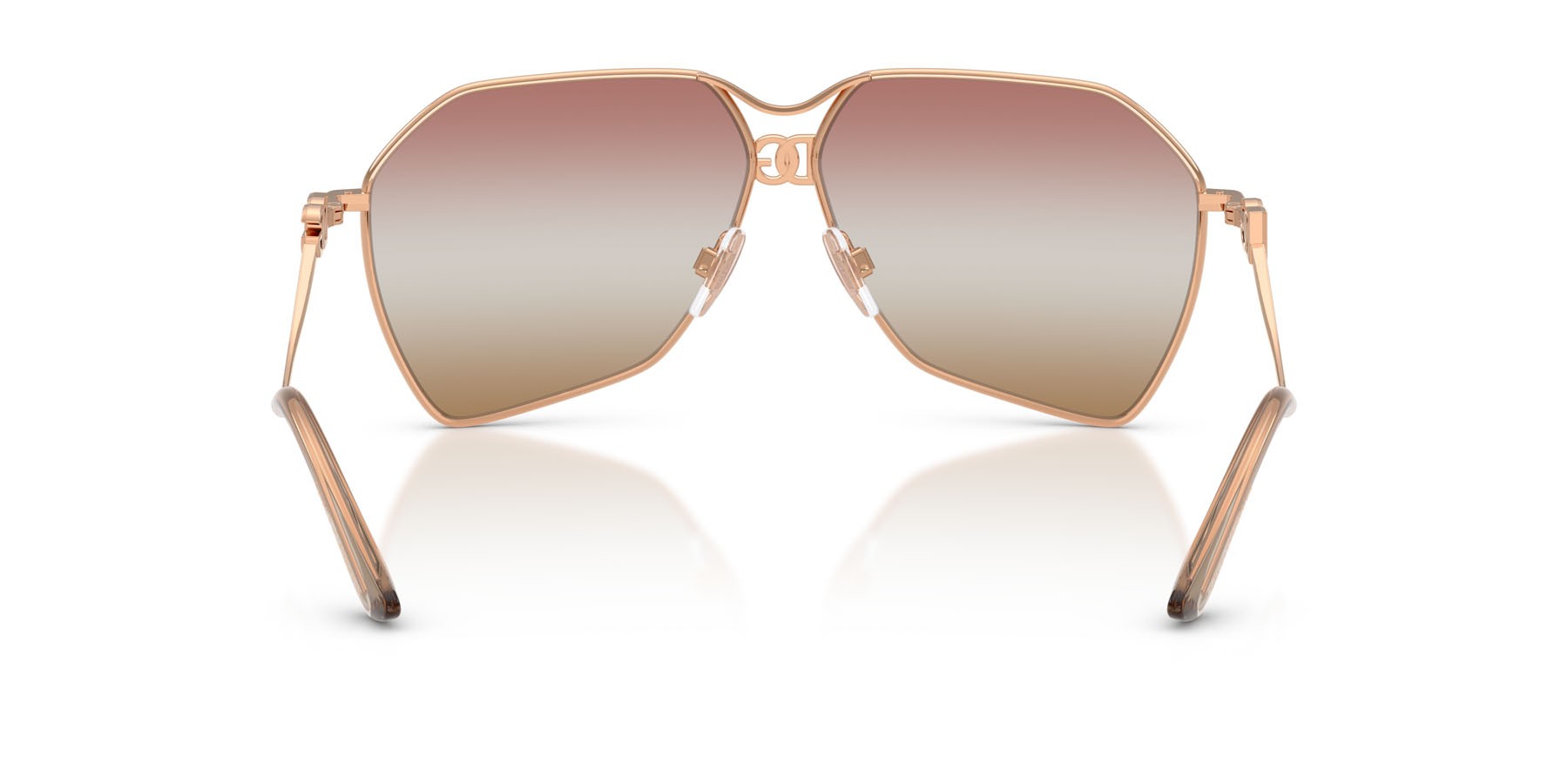 Occhiali da sole Dolce & Gabbana DG 2326 (1298EL) colore oro rose forma aviator lenti pink gradient brown mirror