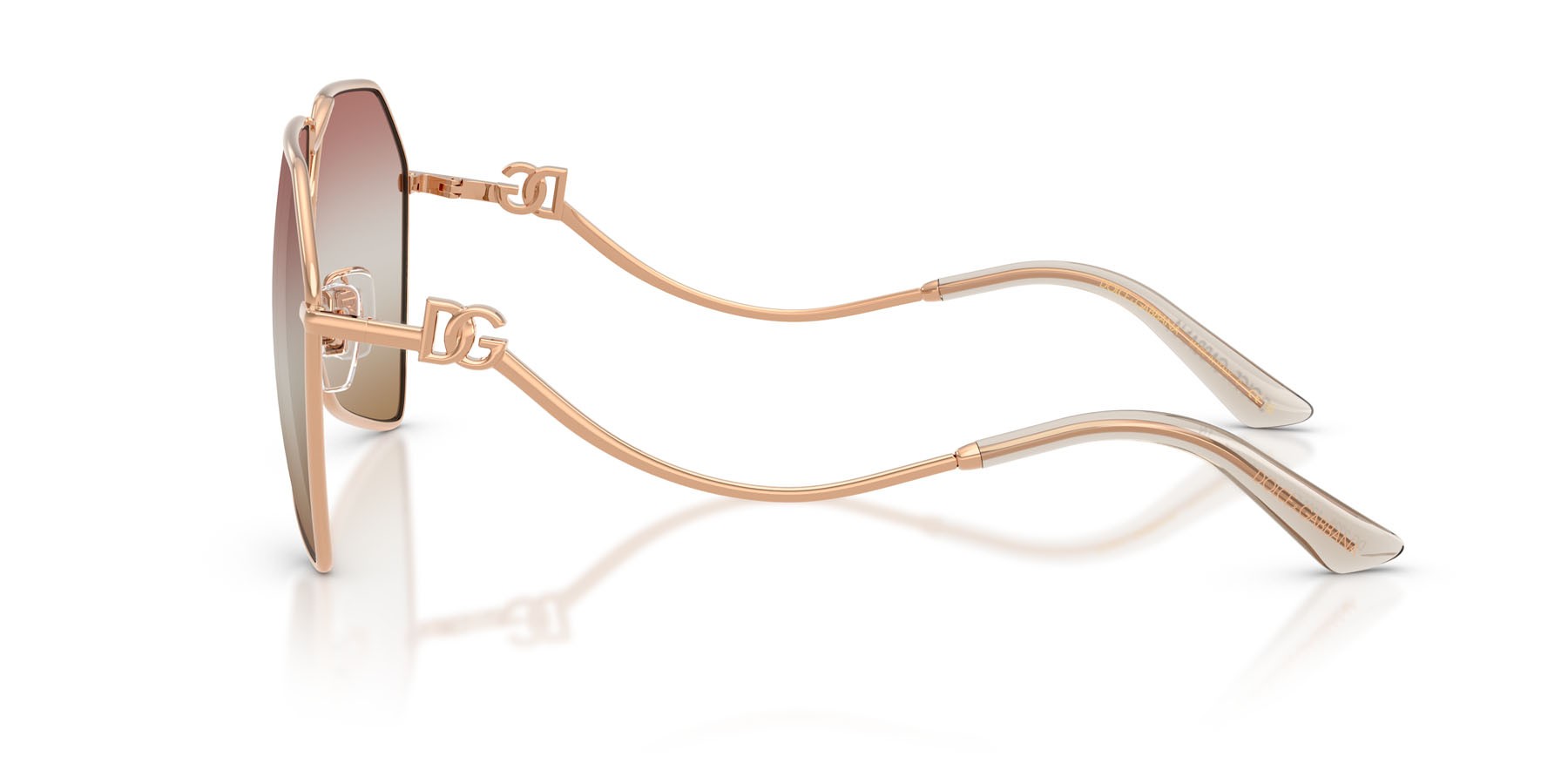 Occhiali da sole Dolce & Gabbana DG 2326 (1298EL) colore oro rose forma aviator lenti pink gradient brown mirror