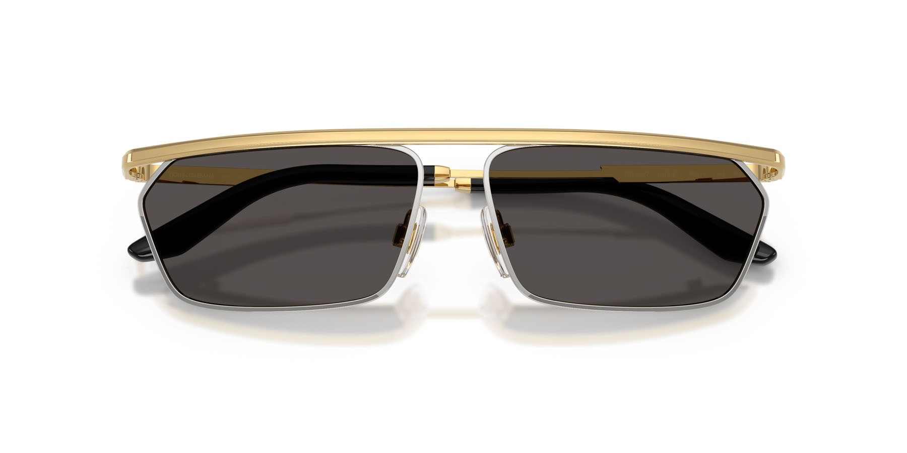 Sunglasses Dolce & Gabbana DG 2327 (131387) color oro/argento shape rectangle lenses grigio scuro