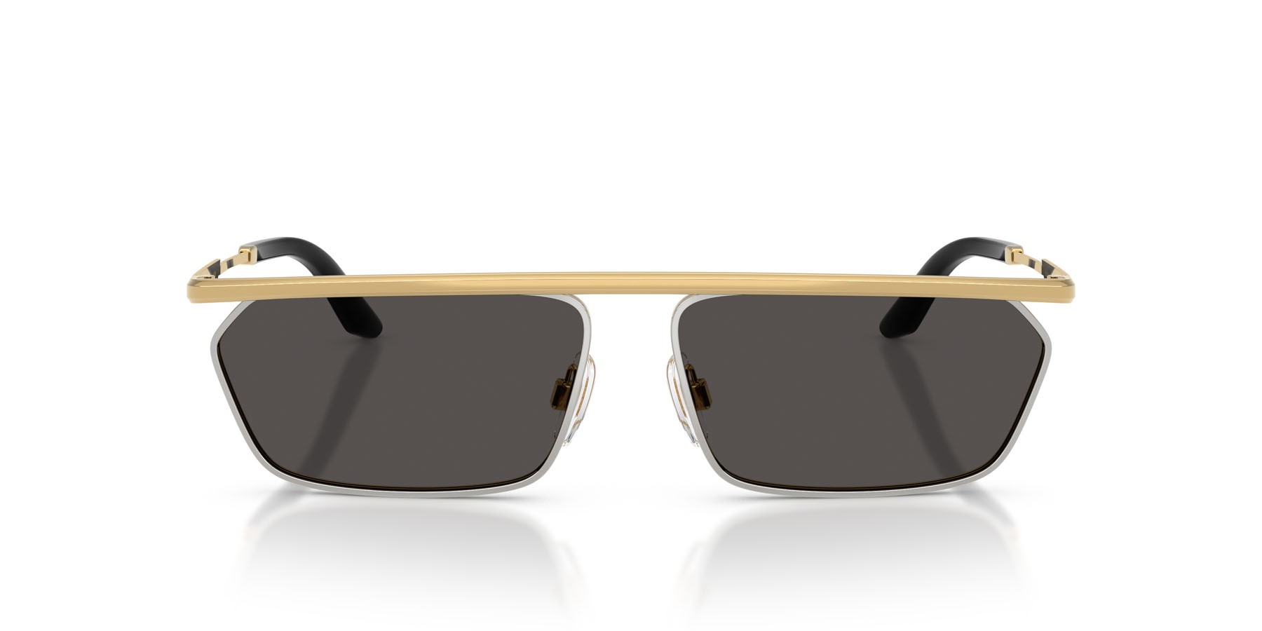 Sunglasses Dolce & Gabbana DG 2327 (131387) color oro/argento shape rectangle lenses grigio scuro