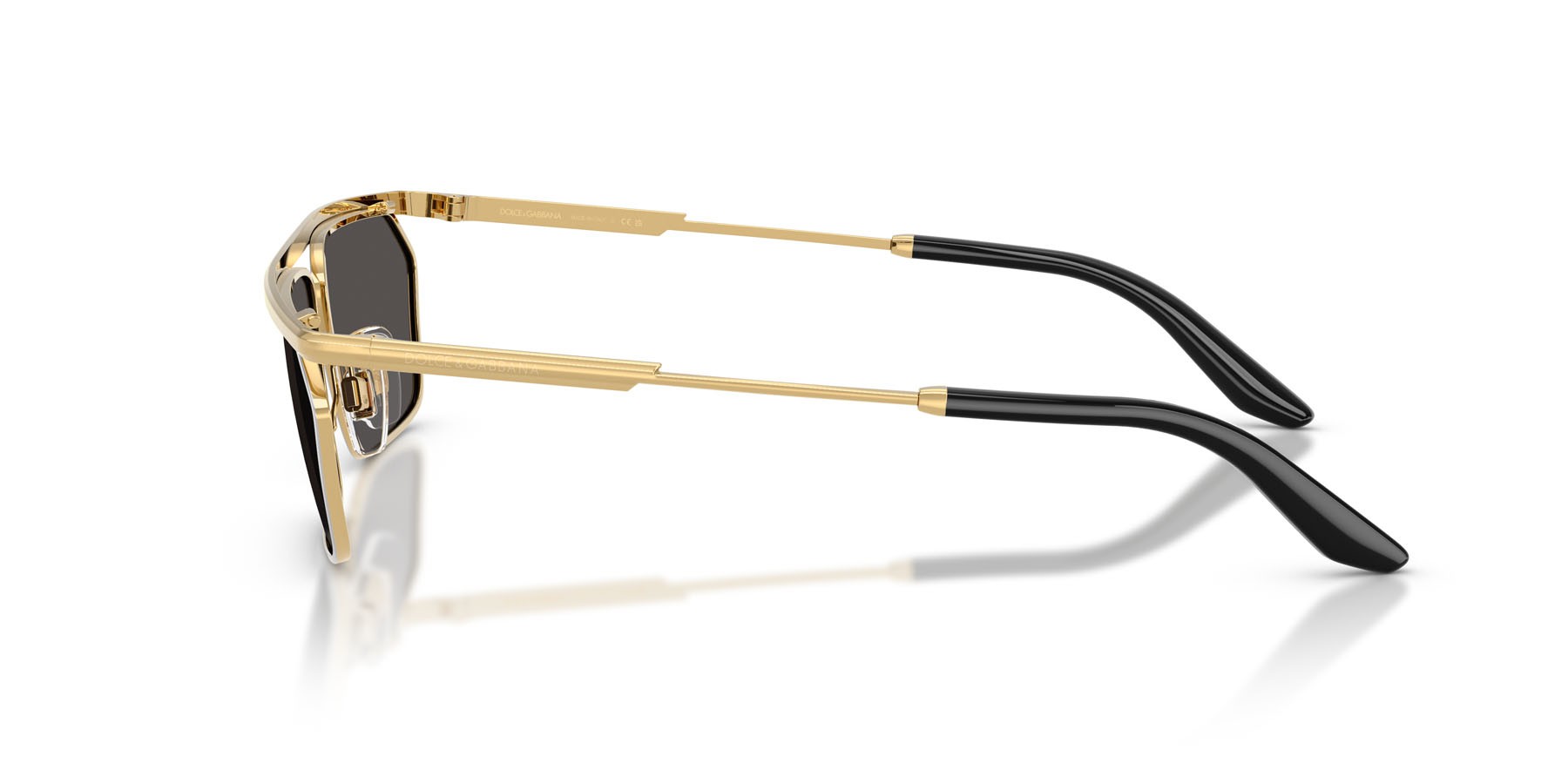 Sunglasses Dolce & Gabbana DG 2327 (131387) color oro/argento shape rectangle lenses grigio scuro