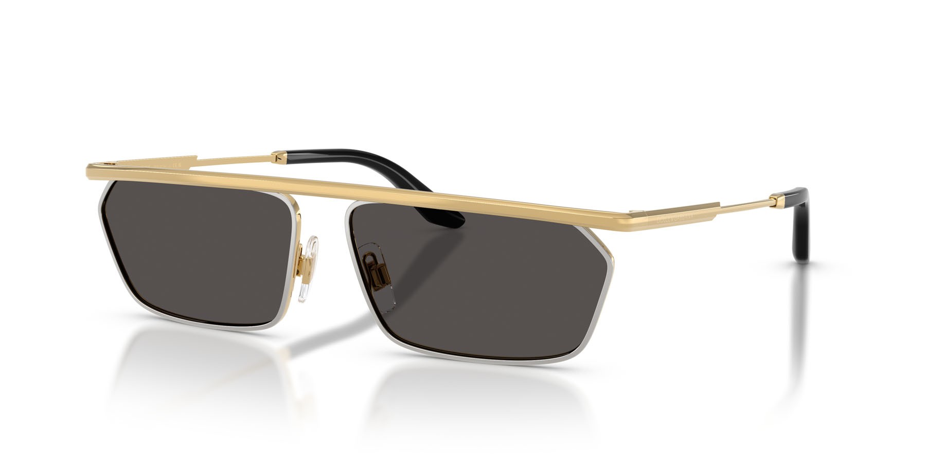 Sunglasses Dolce & Gabbana DG 2327 (131387) color oro/argento shape rectangle lenses grigio scuro