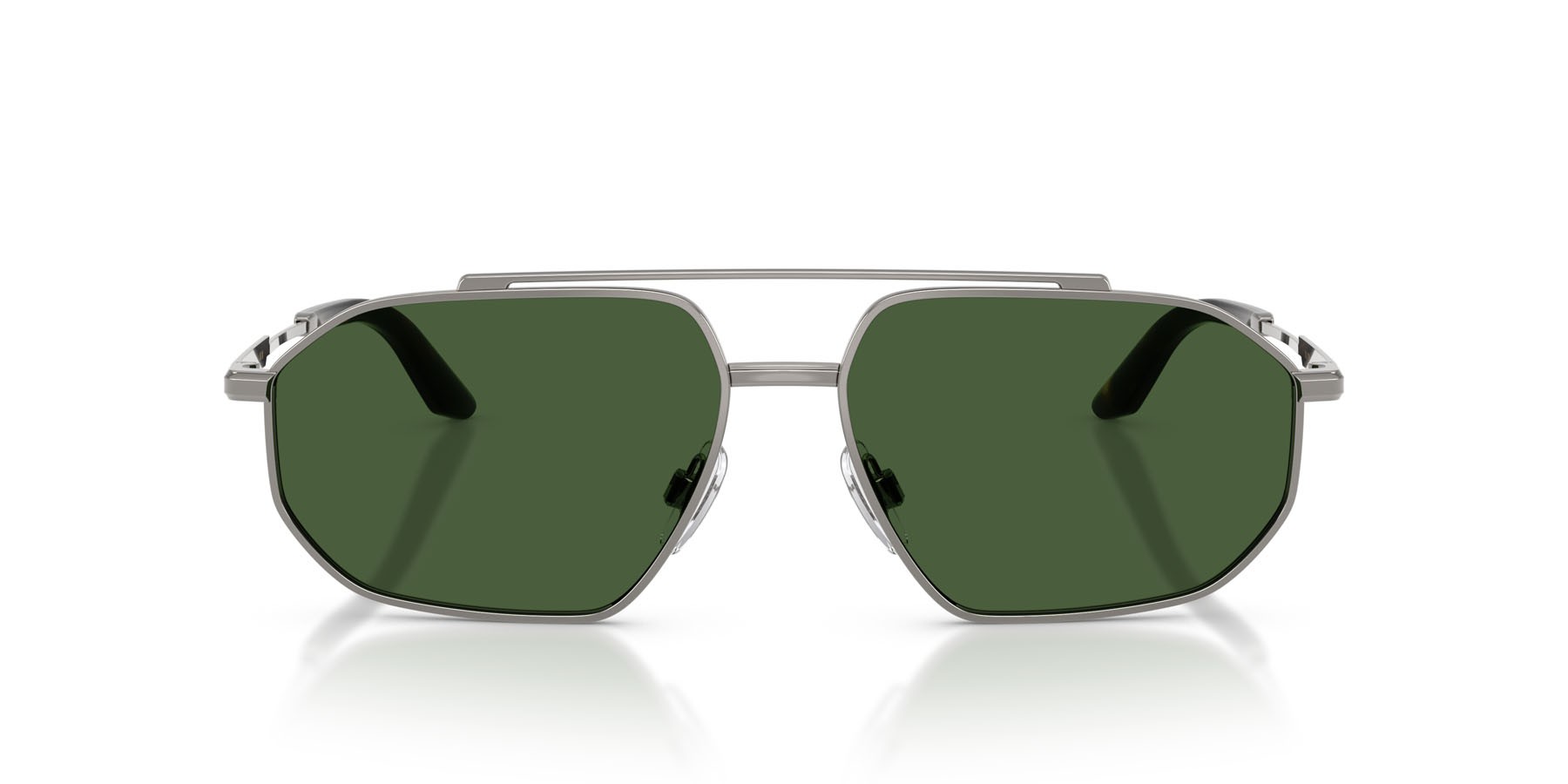 Occhiali da sole Dolce & Gabbana DG 2328 (04/71) colore gunmetal forma aviator lenti verde scuro